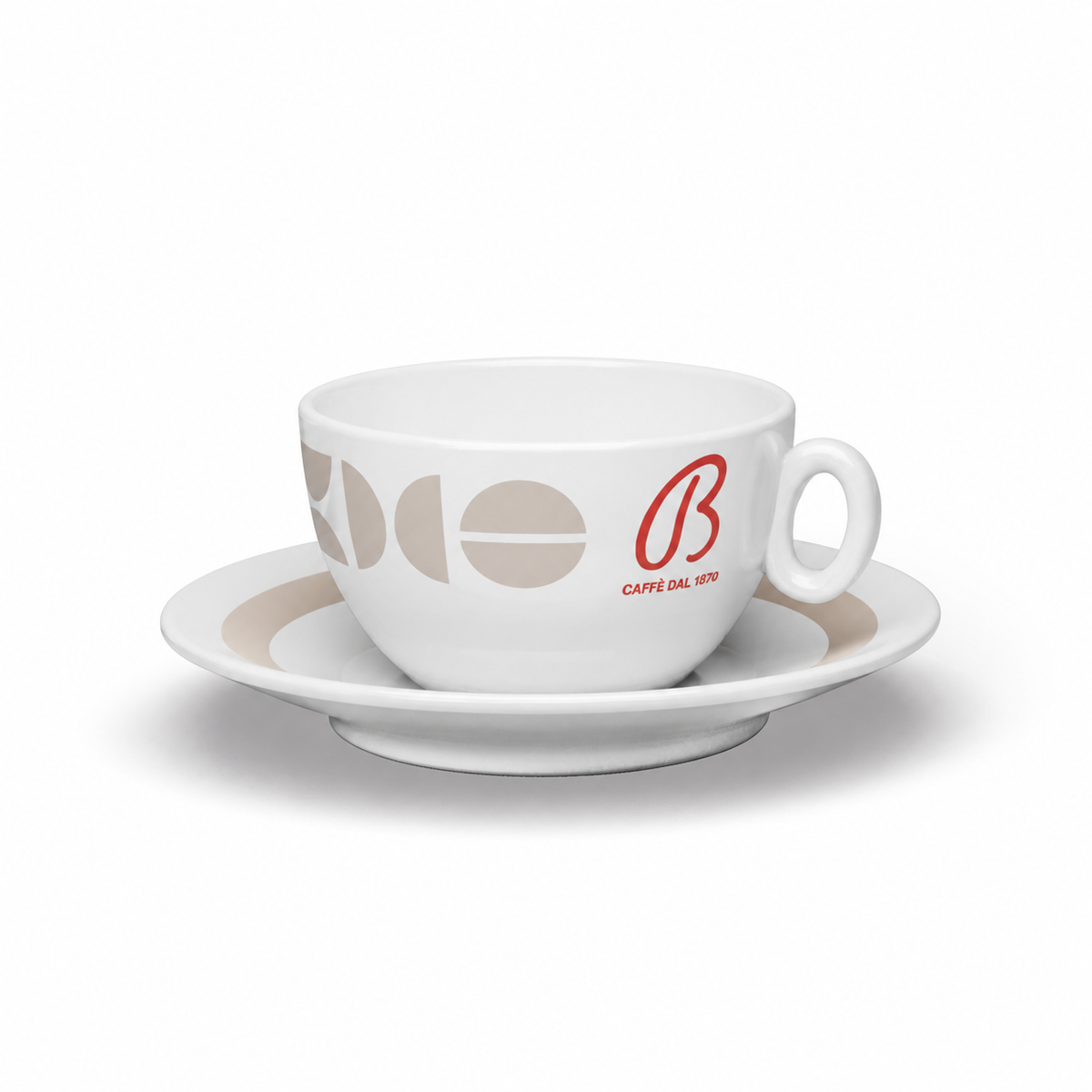 B Caffè Cappuccinotasse Grigio mit Untertasse – einzeln