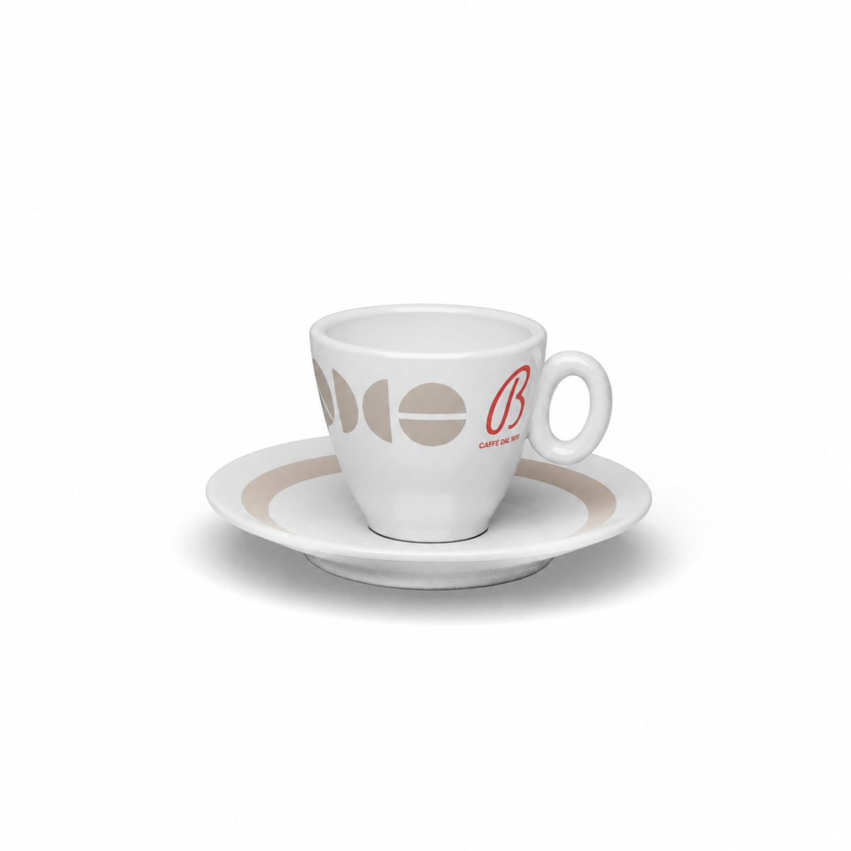 B Caffè Espressotasse Grigio mit Untertasse – einzeln